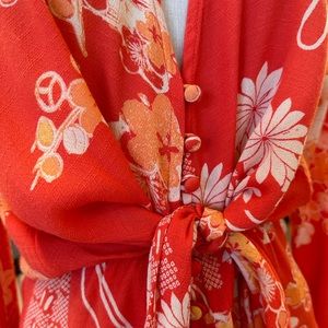 Coral Floral Free People maxi dress